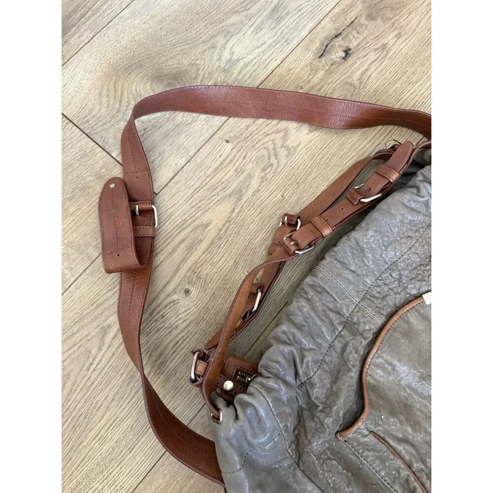 ANTHROPOLOGIE Schuler & Son Manzanilla hobo purse leather bag gray brown